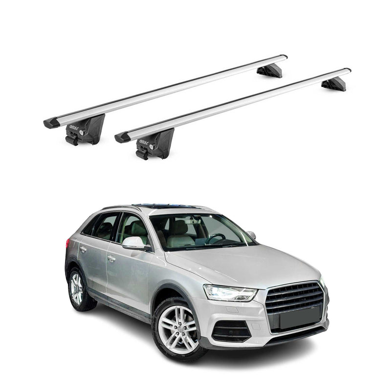 Dachträger Grundtäger für Audi Q3 mk1 2011-2018 100kg Aluminium Silber 2tlg ABE