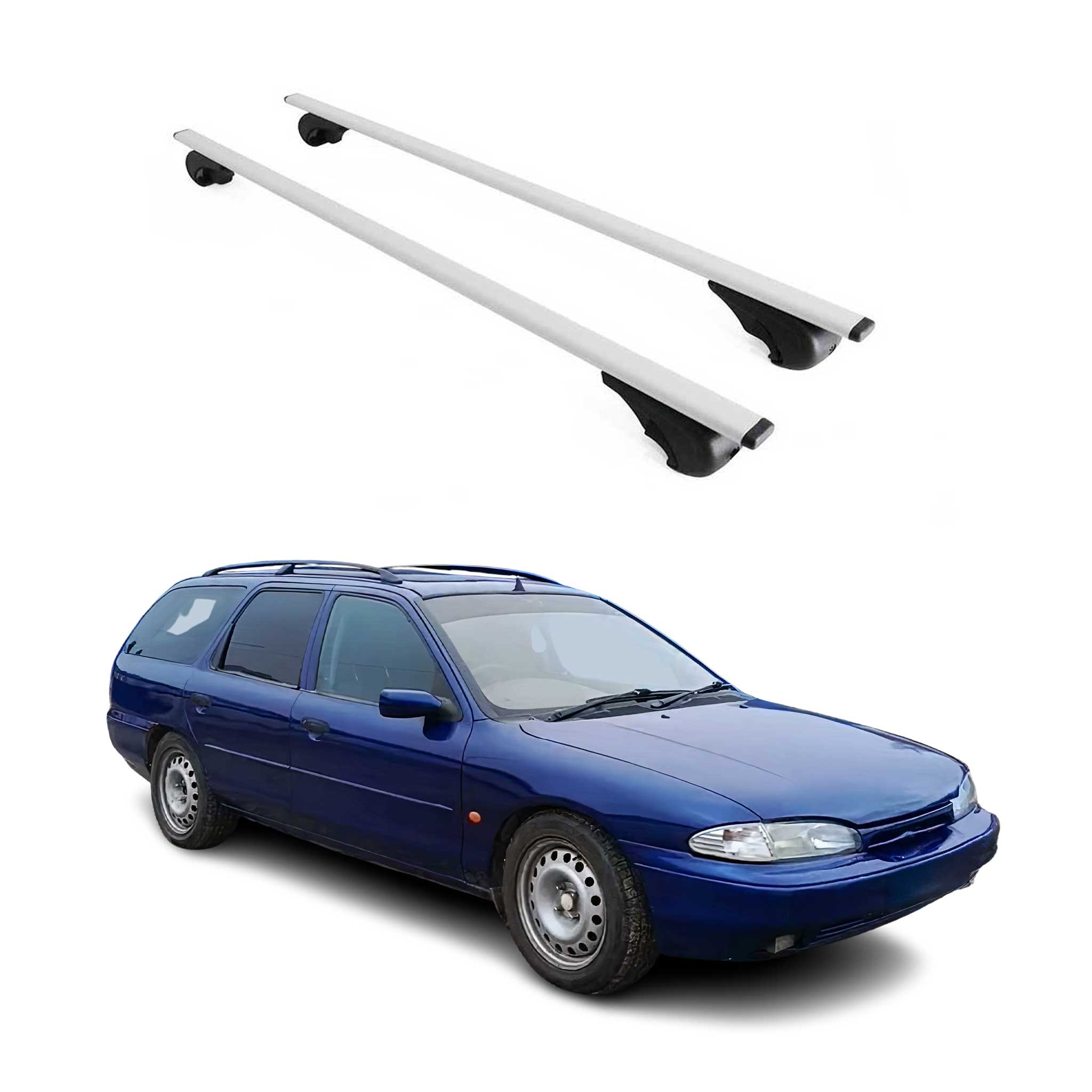 Dachträger Gepäckträger für Ford Mondeo Turnier 1993-2000 Grundträger Grau 2 tlg