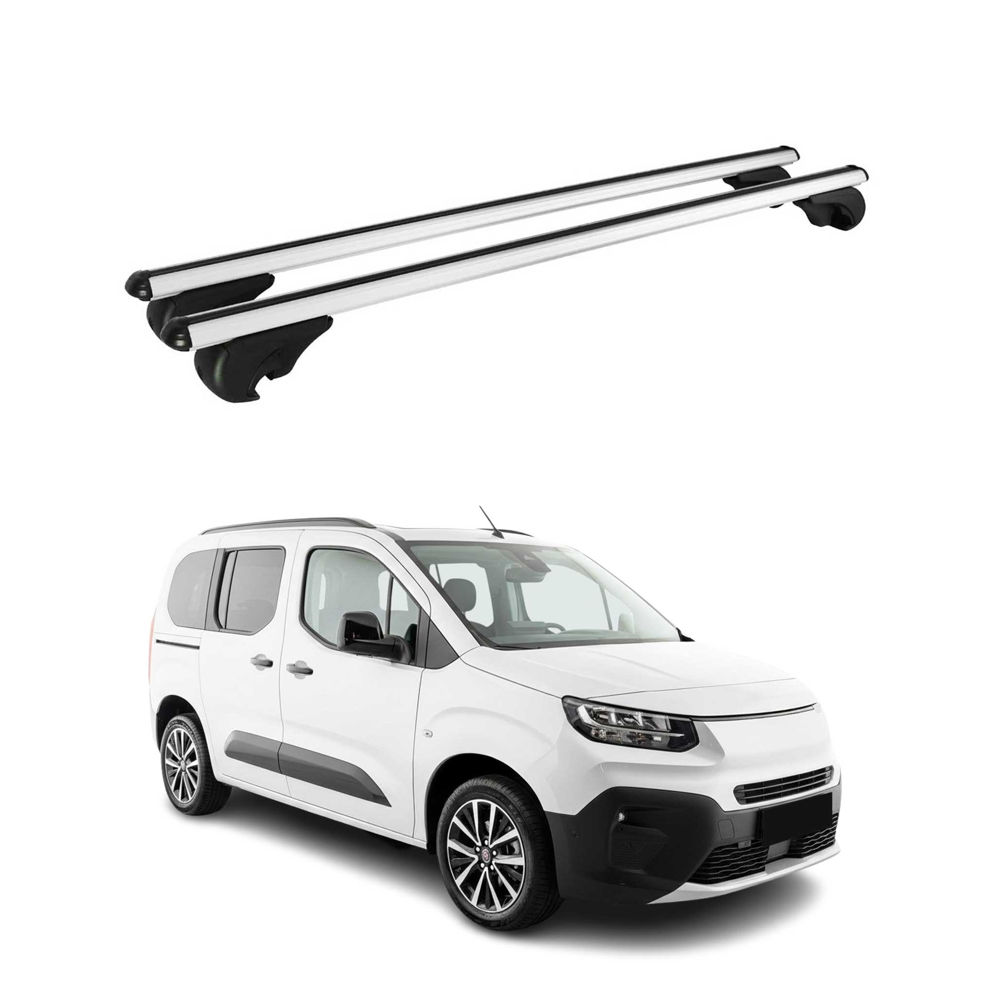 Dachträger Grundträger für Fiat Doblo III 2022-2026 TÜV Aluminium Silber 2tlg