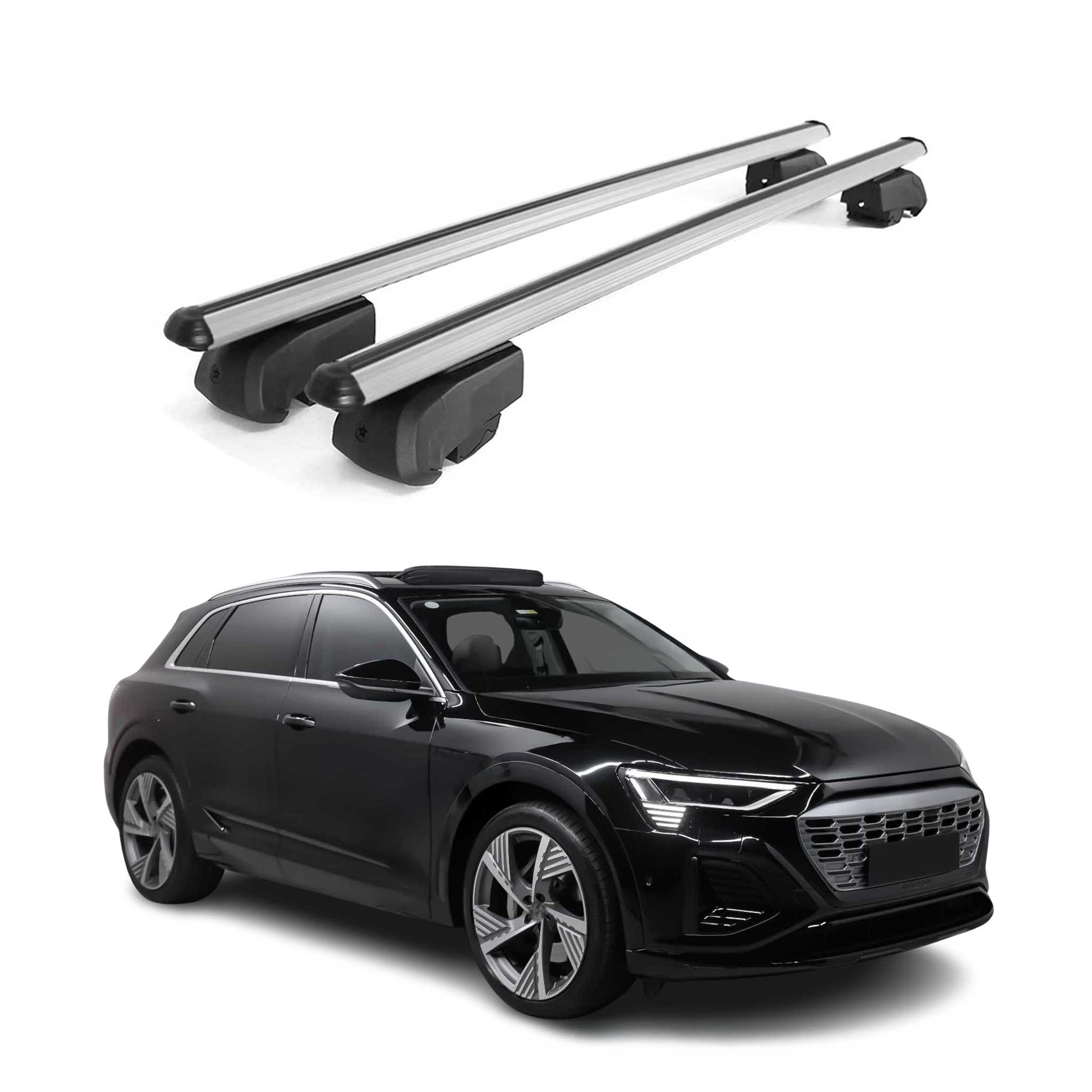 Dachträger Grundtäger für Audi e-Tron 2018-2025 75kg Aluminium Silber 2 tlg