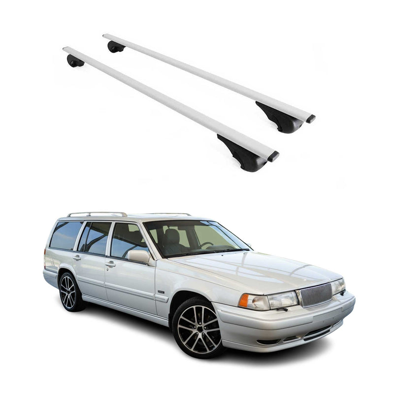 Dachträger Grundtäger für Volvo V90 1997-1999 75kg Metall Silber 2 tlg