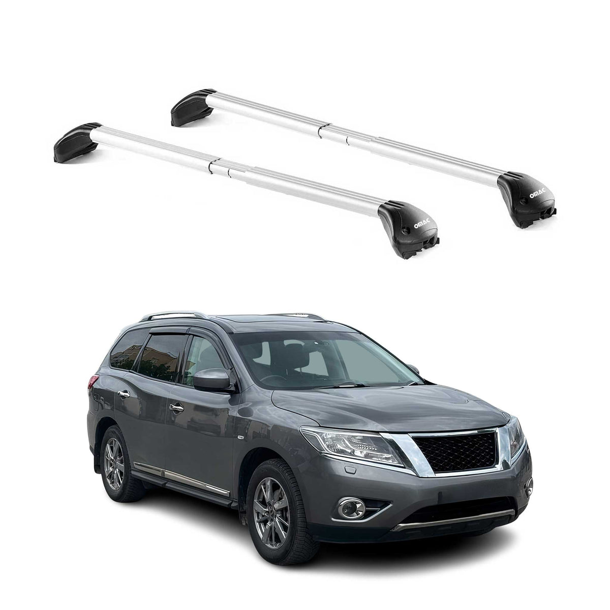 Dachträger für Nissan Patfhinder R52 2013-2020 5 tür 100kg Alu Silber 2x ABE