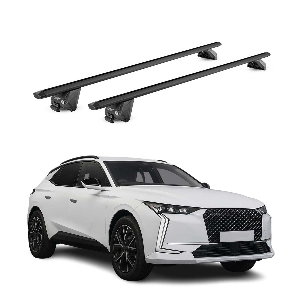 Dachträger Grundtäger für DS 4 Cross 2021-2026 100kg Aluminium Schwarz 2 tlg ABE