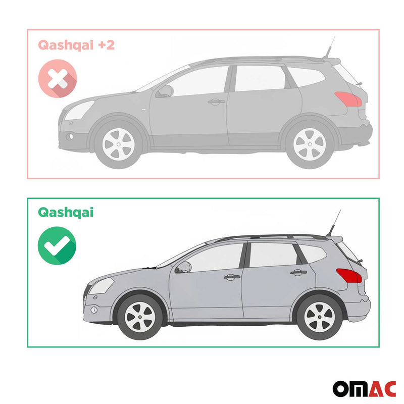 Trittbretter Seitenbretter Schweller für Nissan Qashqai J10 2006-14 Alu Schwarz