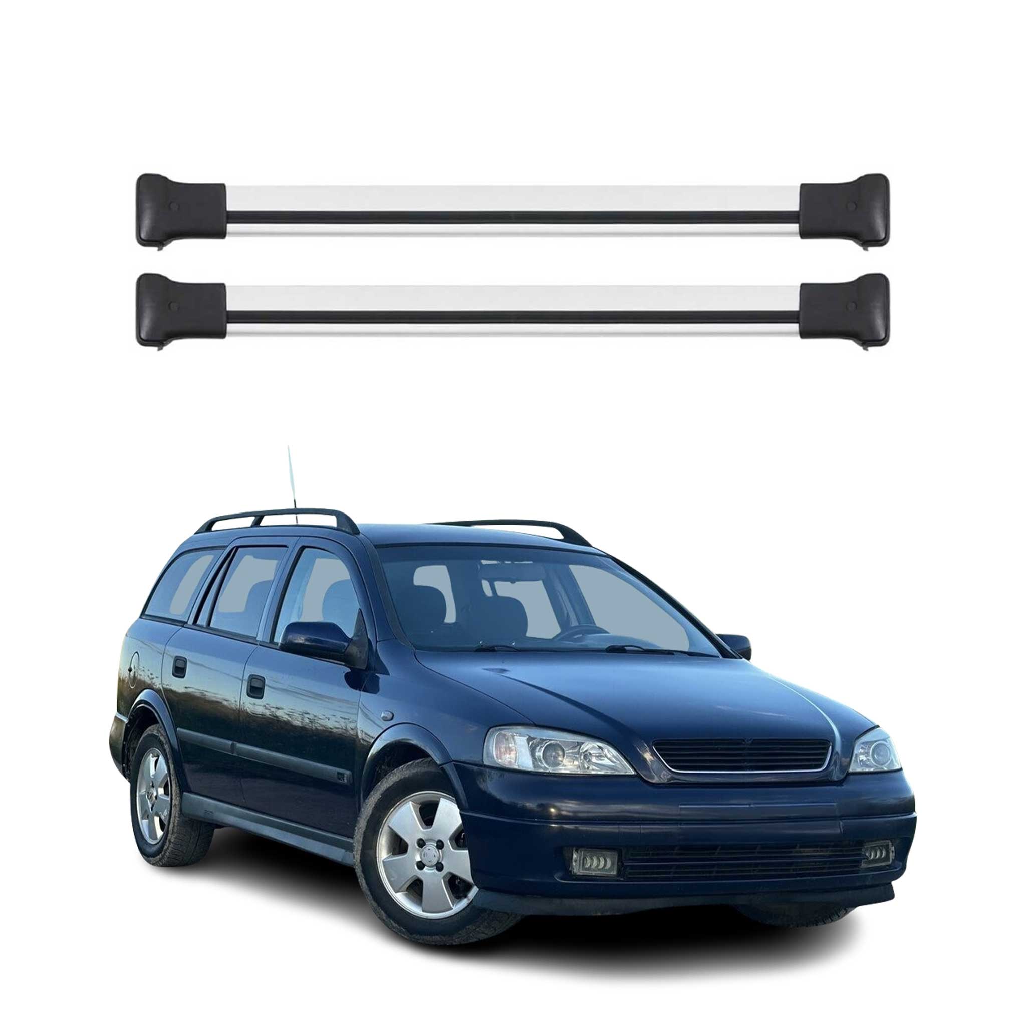 Dachträger Grundtäger für Opel Astra G Kombi 1998-2004 75kg Alu Grau 2 tlg