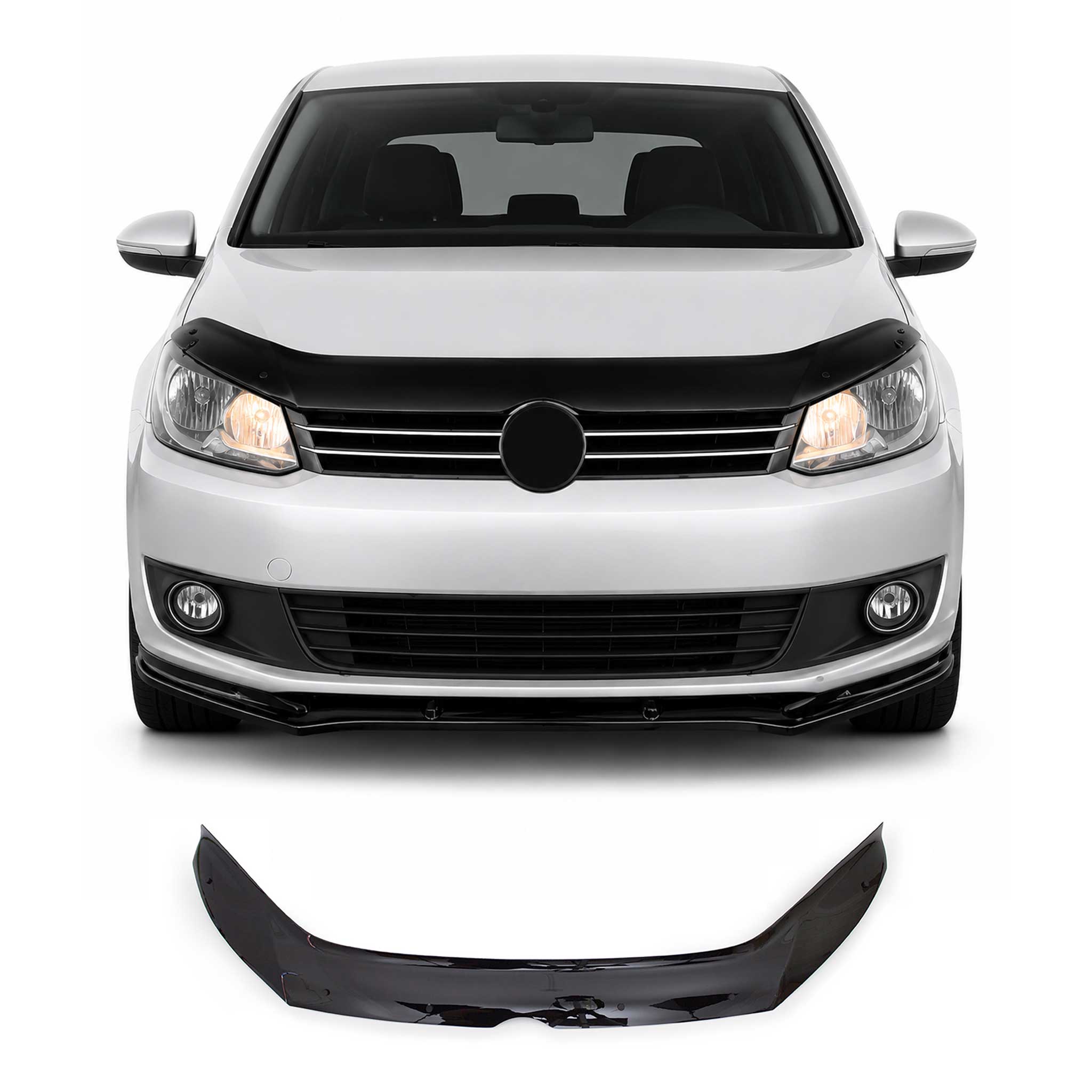 Motorhaube Deflektor Insekten Steinschlagschutz für VW Caddy 2010-2015 Dunkel