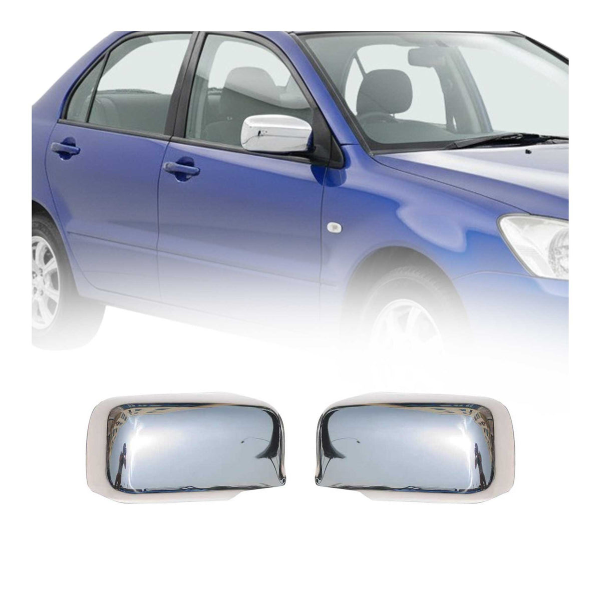 Spiegelkappen Spiegelabdeckung für Mitsubishi Lancer 2003-2007 Edelstahl Chrom