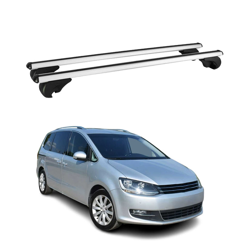 Dachträger Grundtäger für VW Sharan 7N 2010-2022 75kg Aluminium Silber 2 tlg