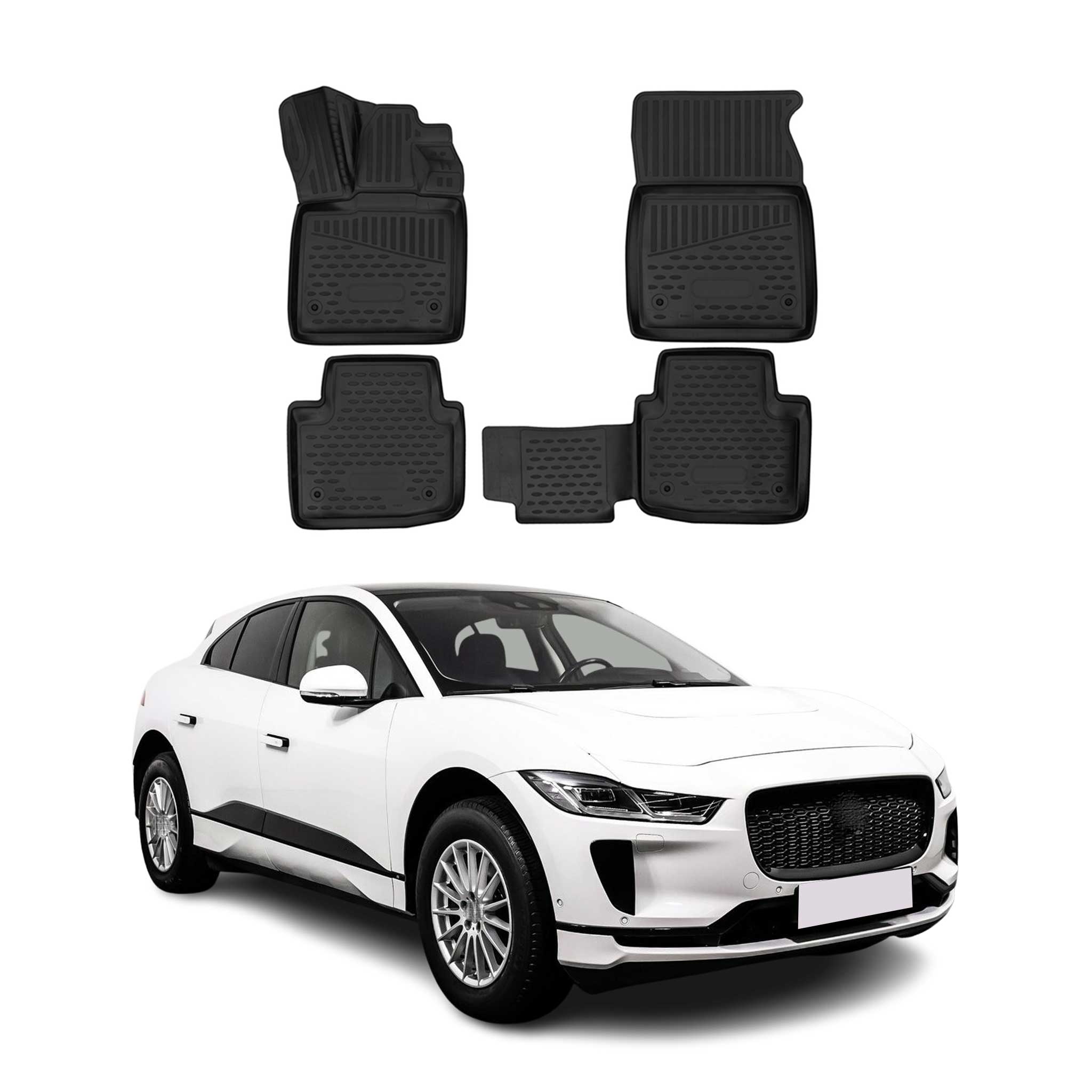 OMAC Fußmatten Gummimatten für Jaguar I-Pace 2018-2024 Automatten Schwarz 4x