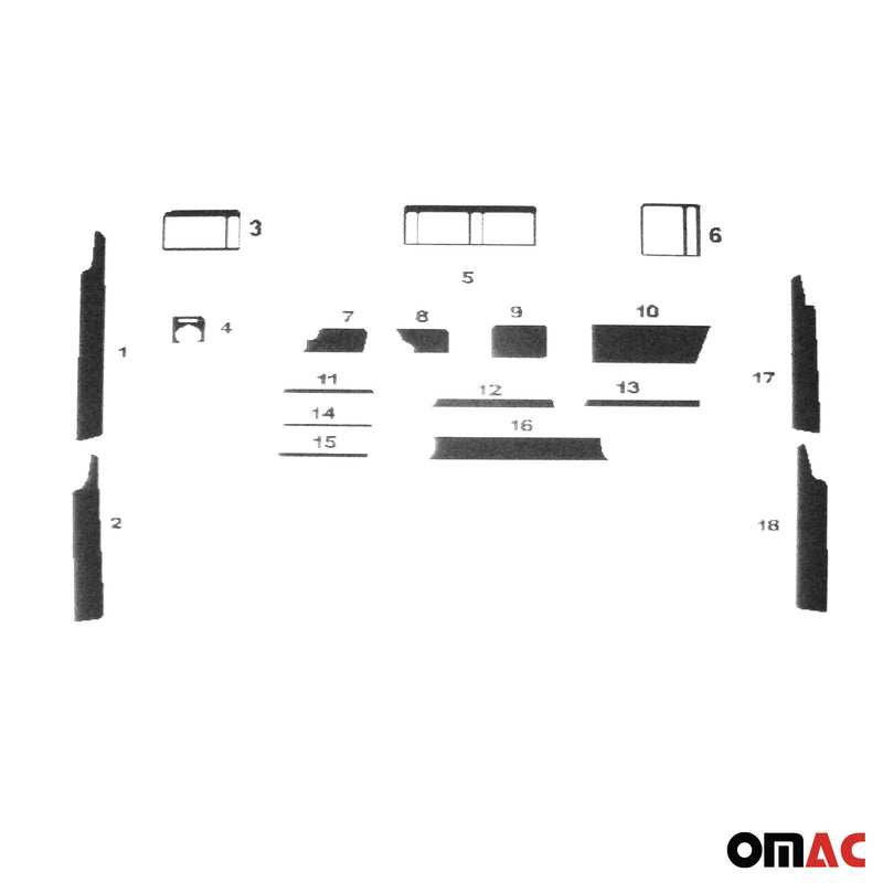 Innenraum Dekor Cockpit für Opel Vectra 1988-1995 Piano Schwarz Optik 18tlg