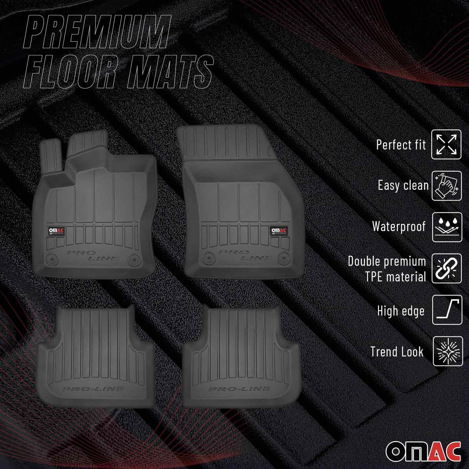 OMAC Gummi Fußmatten für VW Tiguan 2016-2024 Premium TPE 3D Automatten 4tlg
