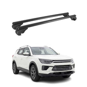 Dachträger Grundträger für Ssangyong Korando IV 2019-2026 TÜV Alu Schwarz 2tlg