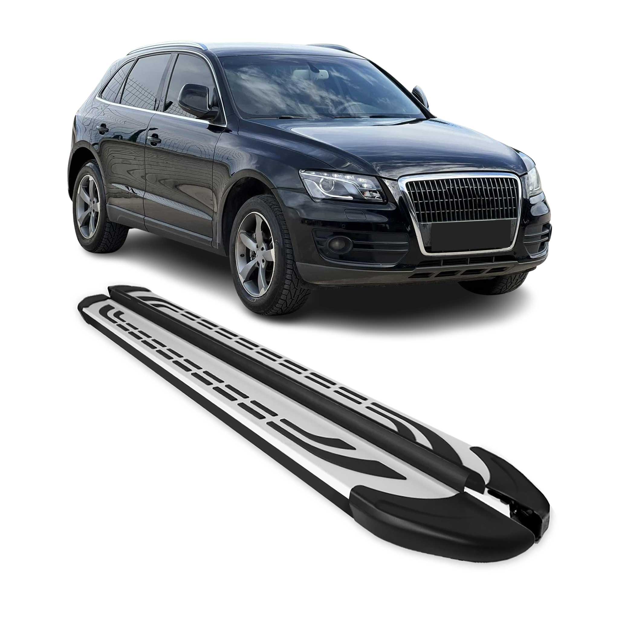 Trittbretter Seitenschweller Seitenbretter für Audi Q5 8RB 2008-2017 Schwarz Alu
