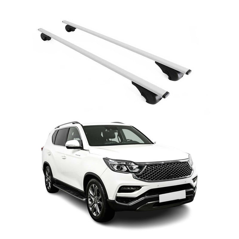 Dachträger Grundtäger für SsangYong Rexton 2017-2025 75kg Metall Silber 2 tlg