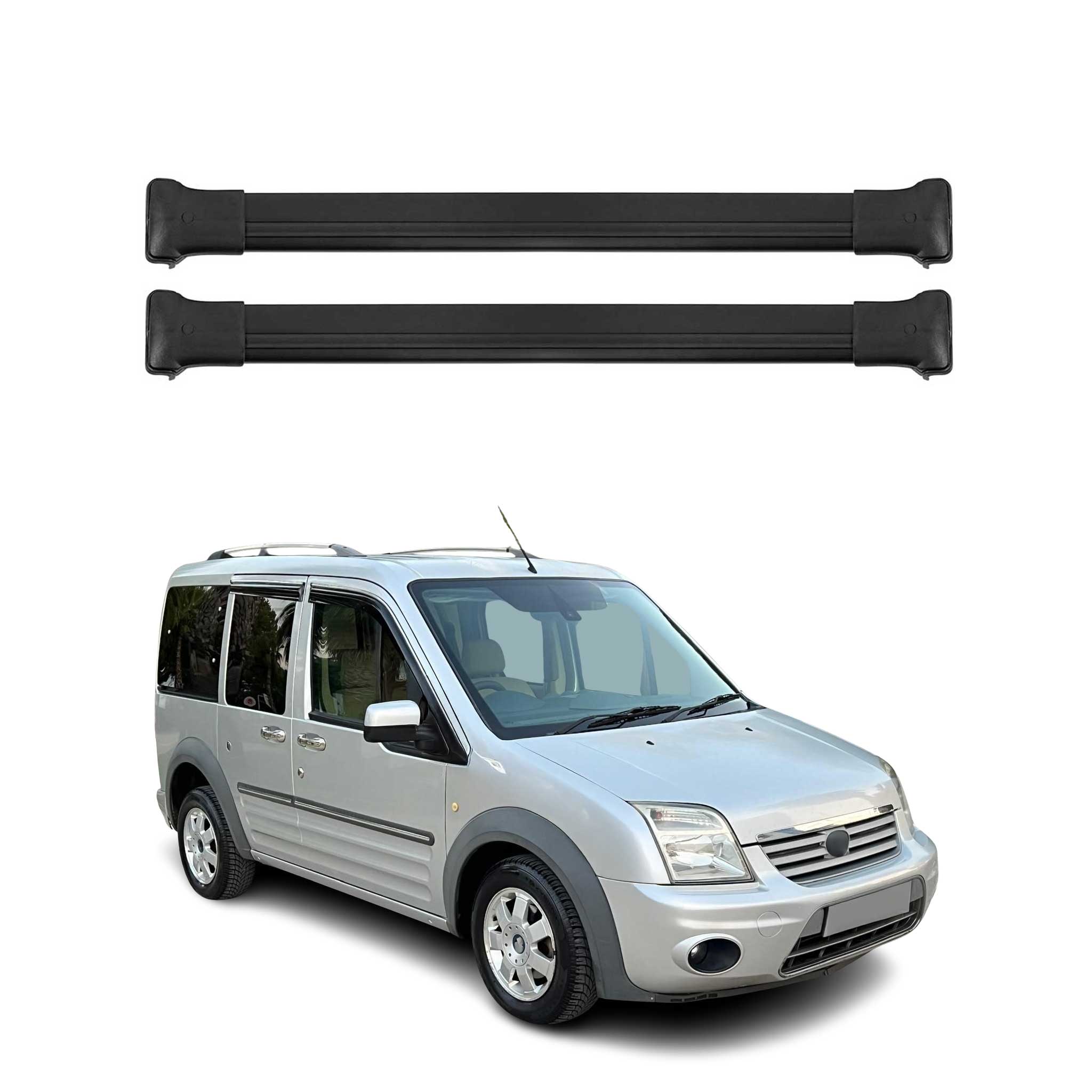 Dachträger Grundtäger für Ford Connect 2002-2013 75kg Aluminium Schwarz 2 tlg