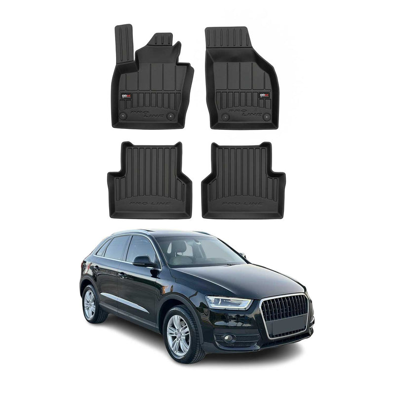 OMAC Gummi Fußmatten für Audi Q3 8U 2011-2018 Premium 3D Automatten Schwarz 4x