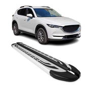 Trittbretter Schweller Seitenbretter für Mazda CX-5 2016-2023 2tlg Alu Silber
