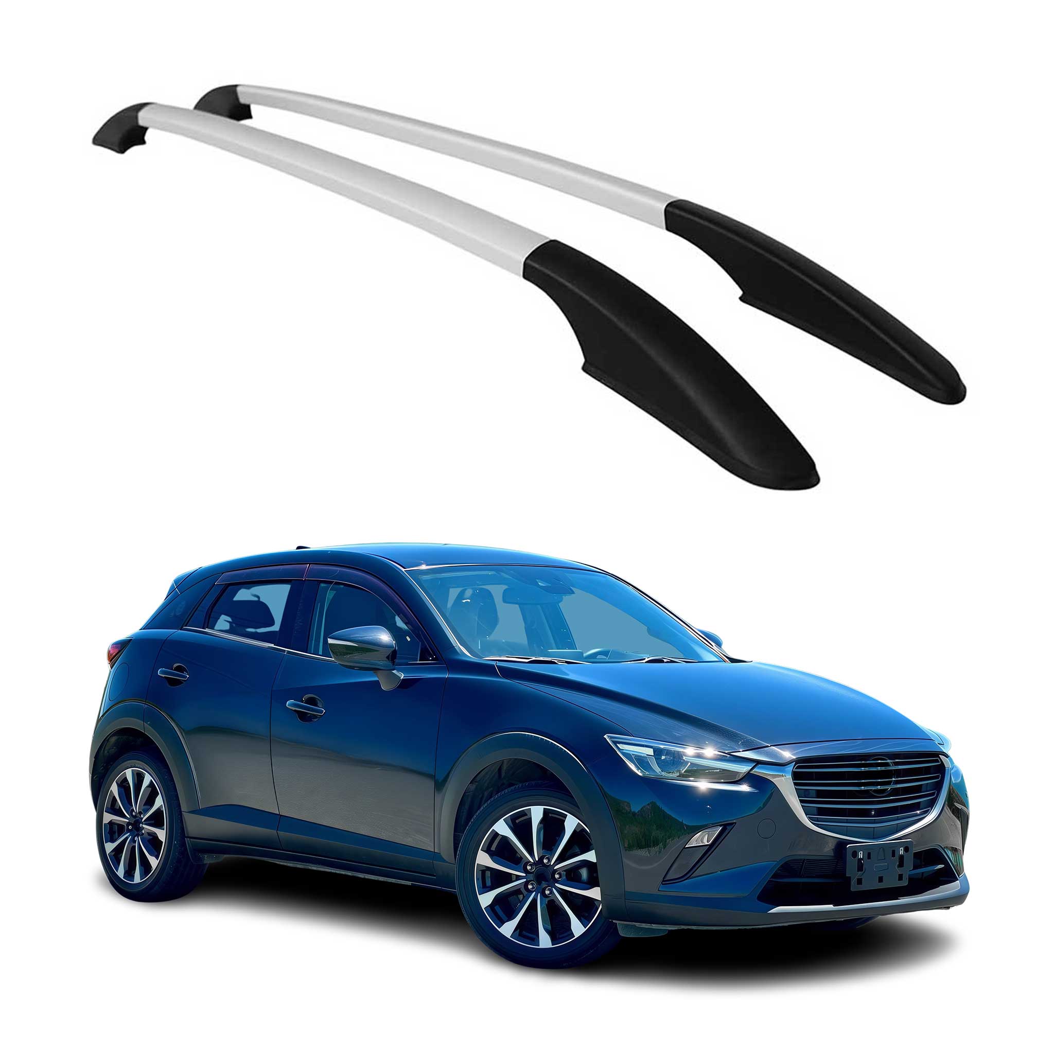 Aluminium Dachreling Relingträger für Mazda CX-3 2015-2021 Silber 2x