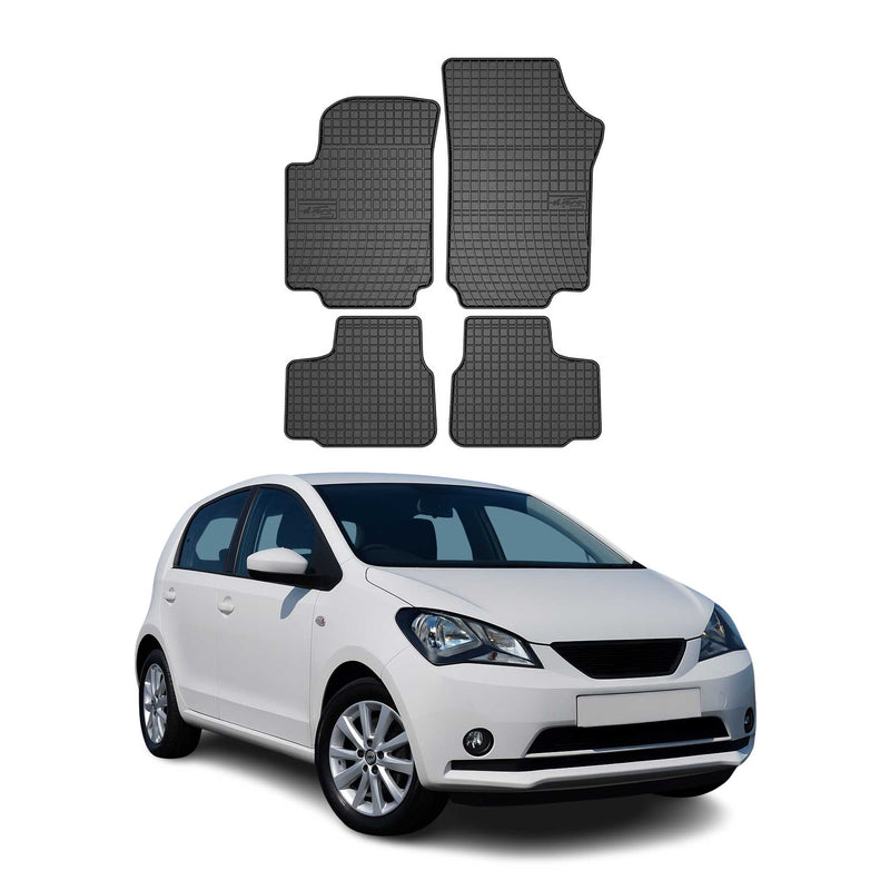 OMAC Gummi Fußmatten für Seat Mii 2011-2025 Automatten Gummi TPE Schwarz 4tlg