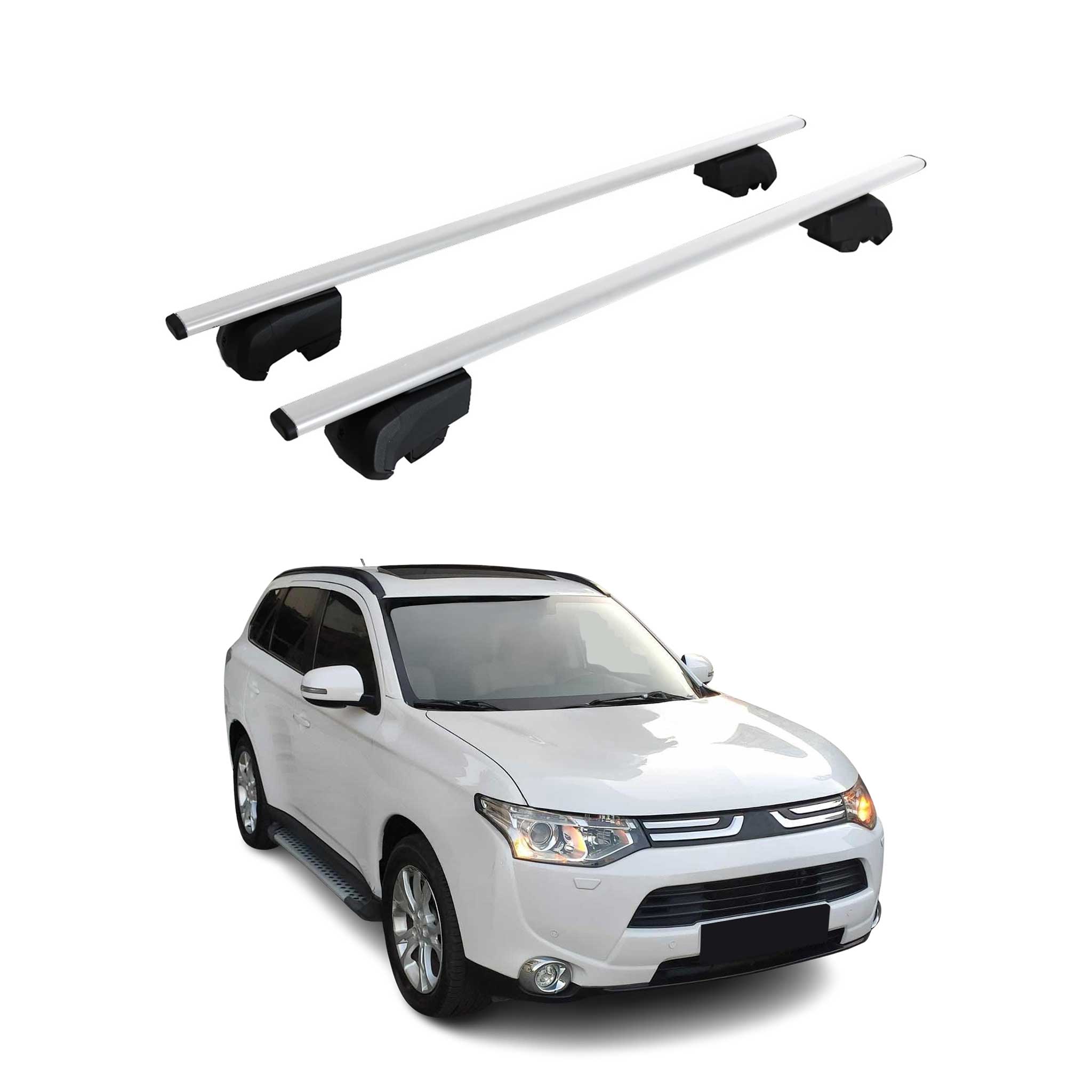 Dachträger Grundträger für Mitsubishi Outlander 2012-2020 Metall Silber ABE 2x