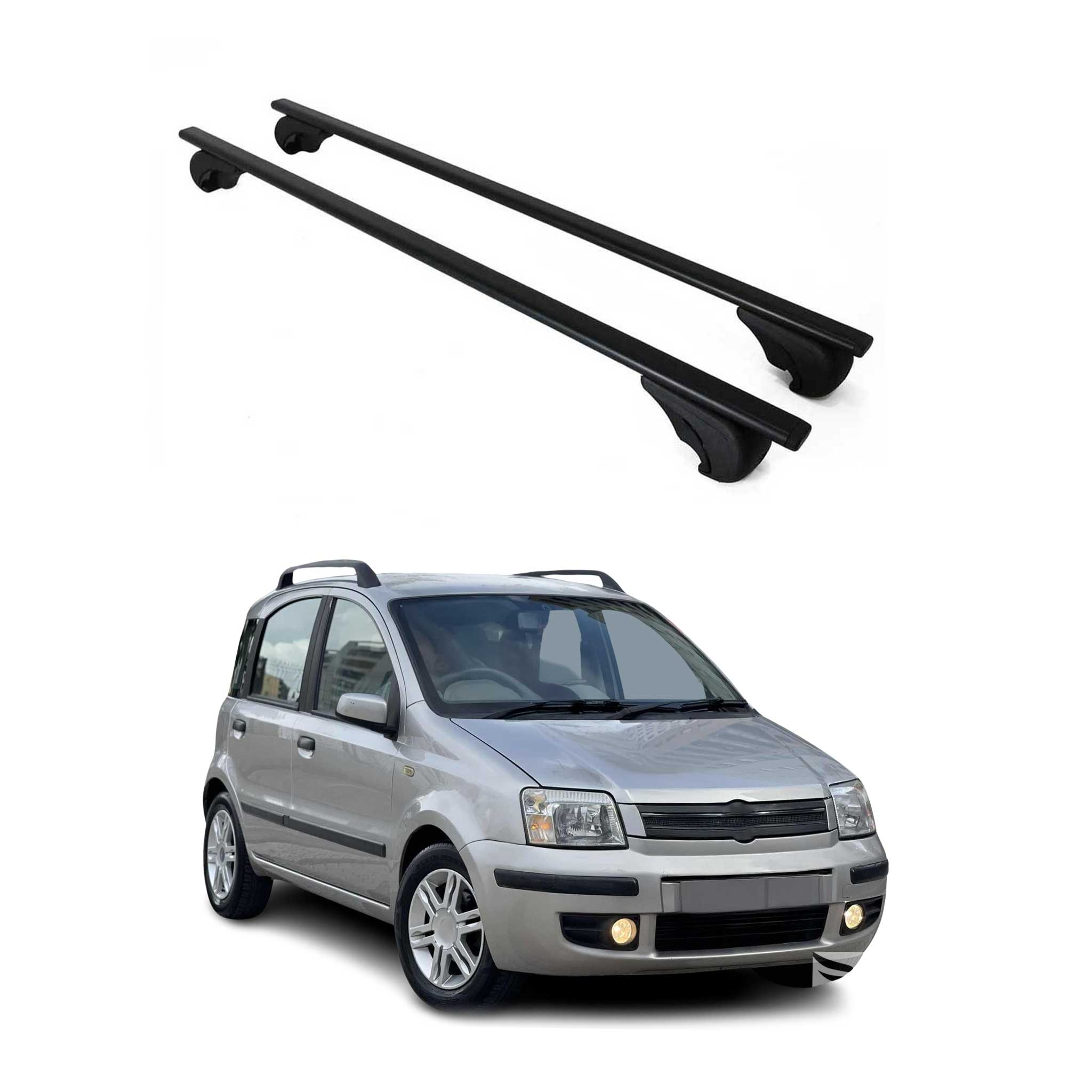 Dachträger Grundtäger für Fiat Panda 2003-2012 75kg Metall Schwarz 2 tlg