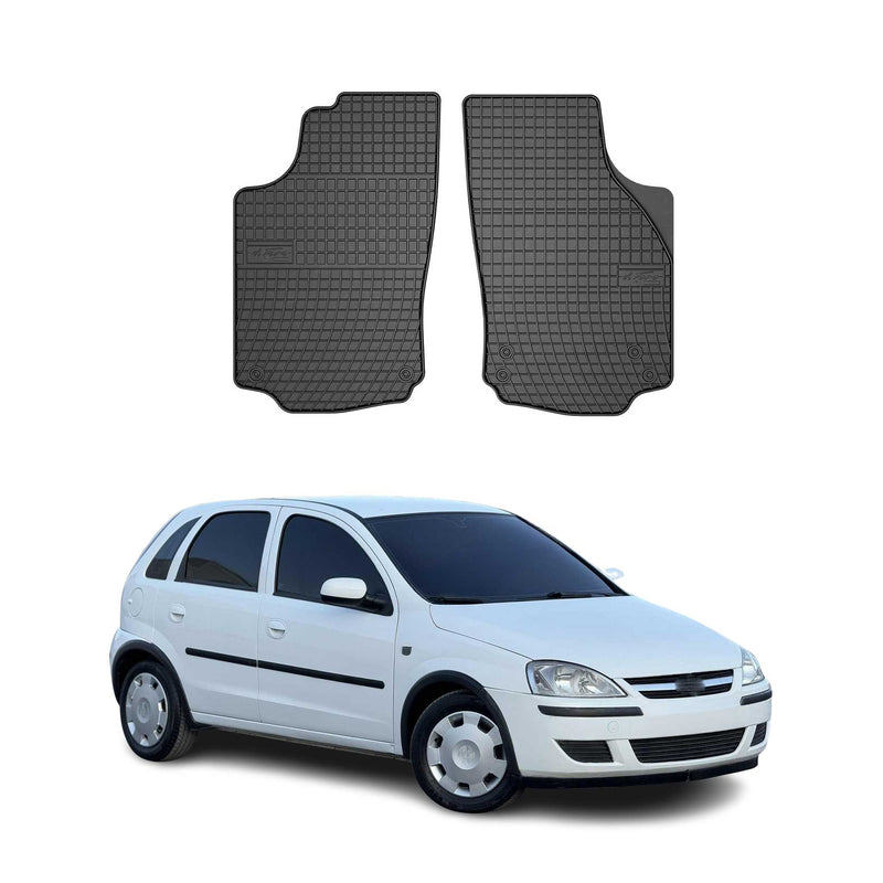 OMAC Gummi Fußmatten für Opel Corsa C 2000-2006 Automatten Gummi TPE Schwarz 2x