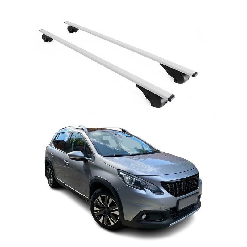 Dachträger Grundtäger für Peugeot 2008 2013-2019 75kg Metall Silber 2 tlg