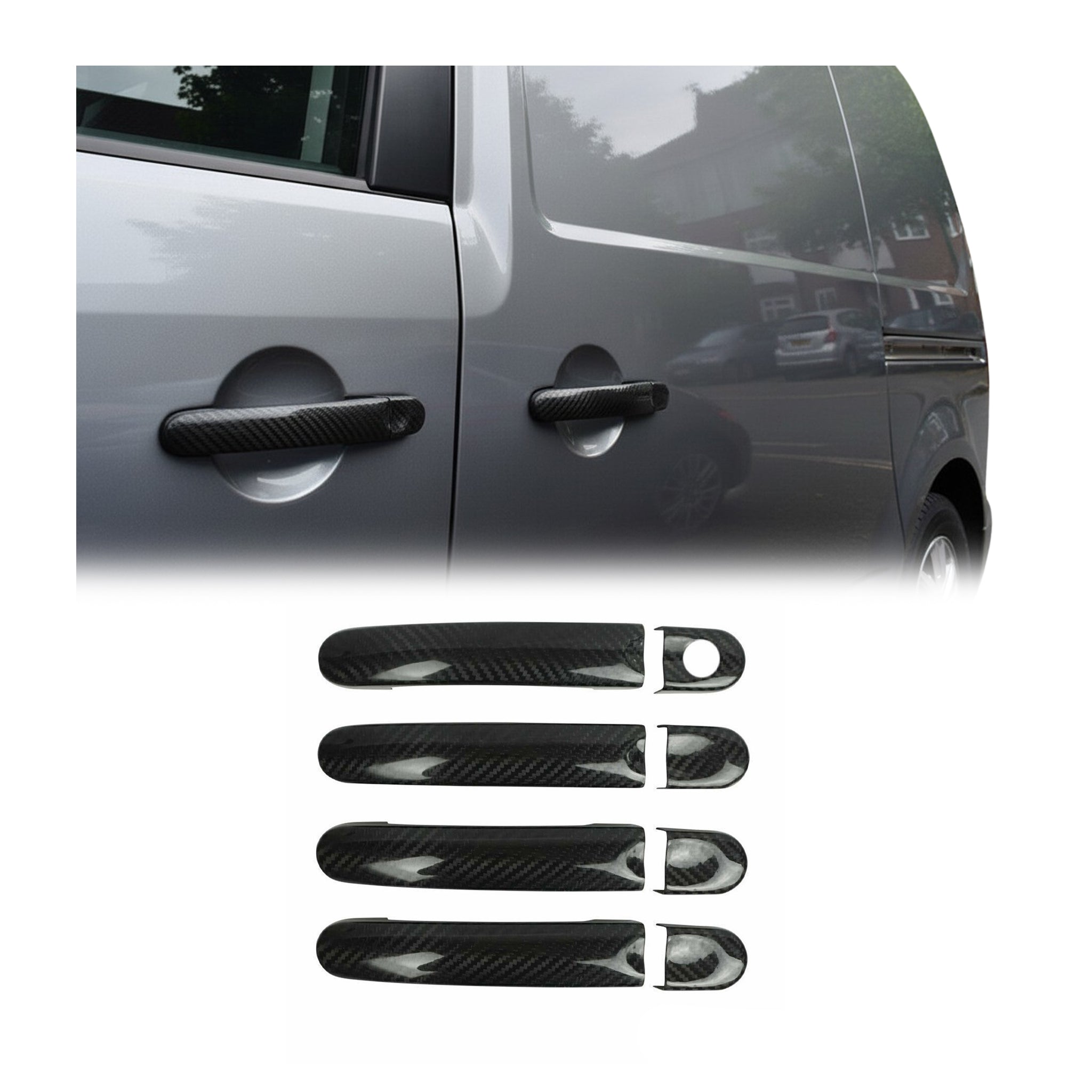 Türgriff Blende Carbon für VW Caddy 2003-2015 4Tür Kohlefaser Schwarz 8tlg
