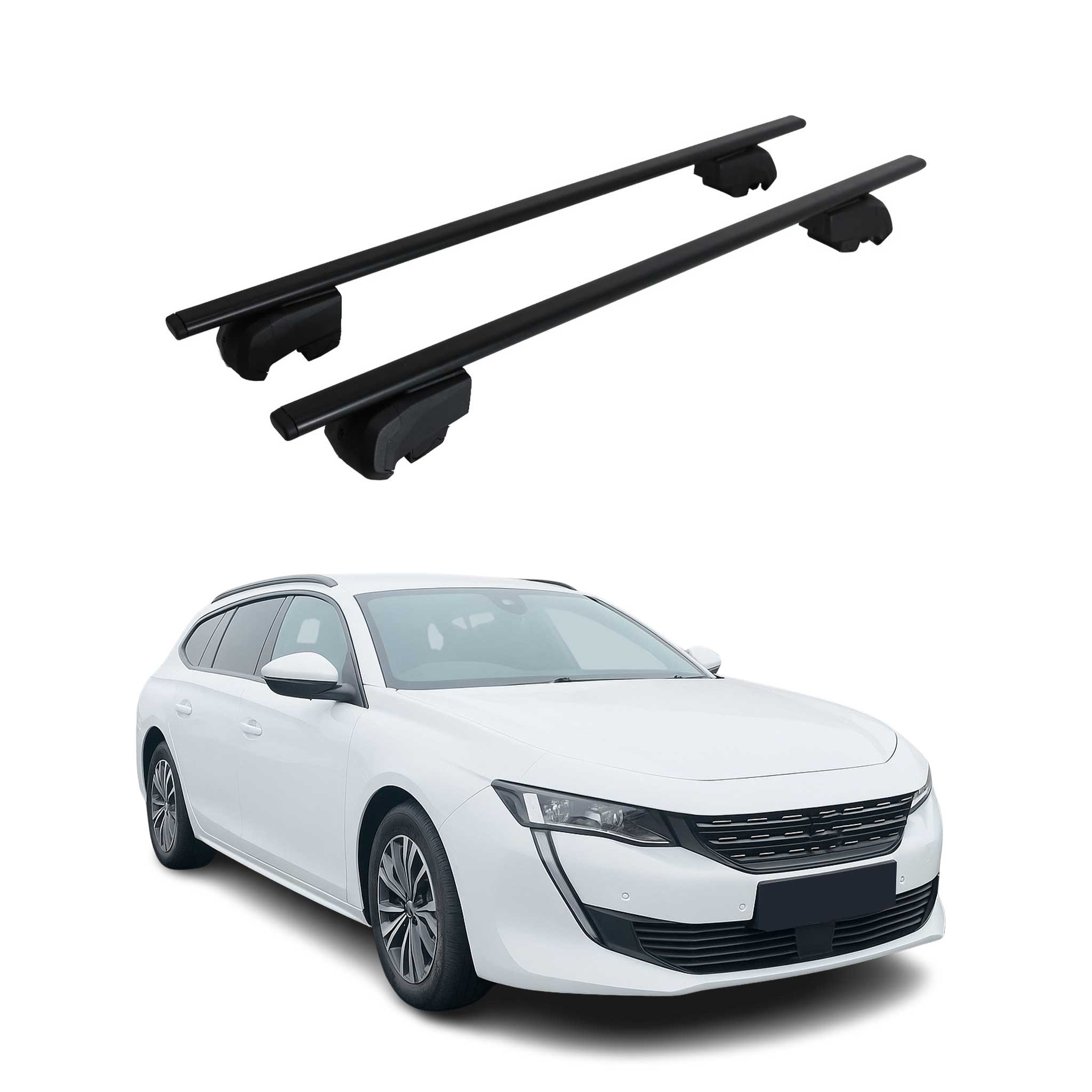 Dachträger Gepäckträger für Peugeot 508 2018-2025 Grundträger ABE Schwarz 2x