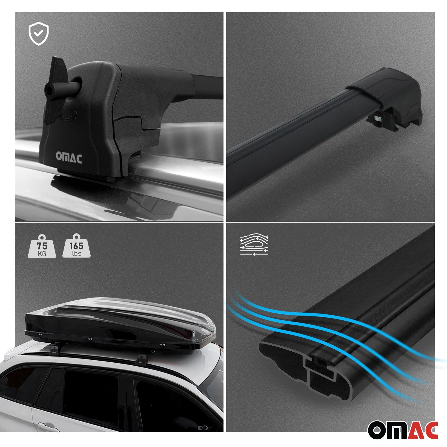 Dachträger Gepäckträger für Kia Sportage SL 2010-2015 ABE Aluminium Schwarz