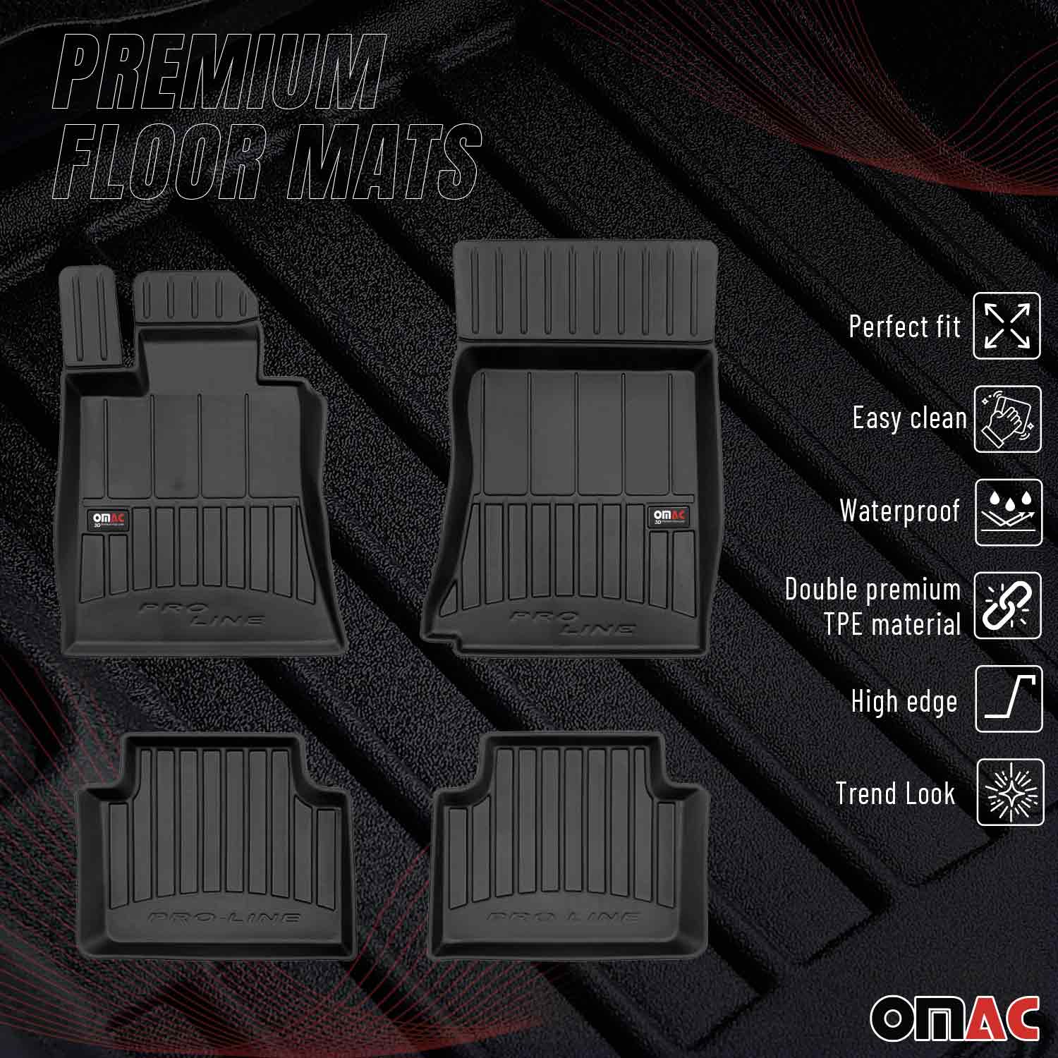 OMAC Gummi Fußmatten für Alfa Romeo Giulia 2015-2026 RWD Premium TPE Schwarz 4x