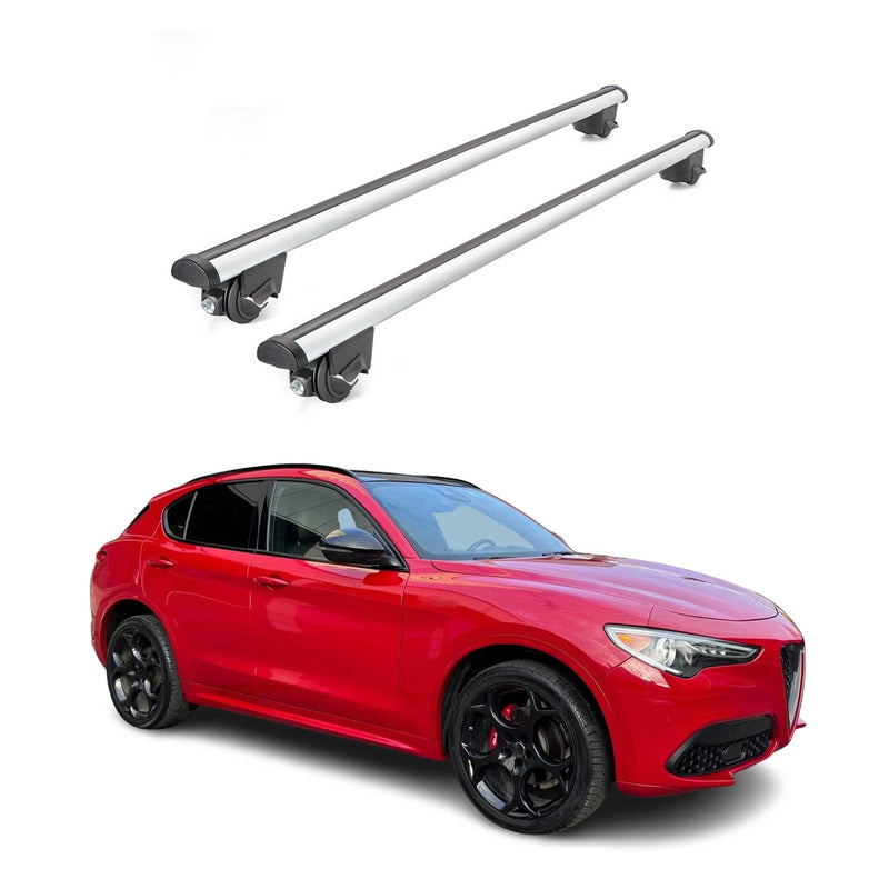 Dachträger Grundtäger für Alfa Romeo Stelvio 2016-2025 100kg Alu Silber 2x ABE