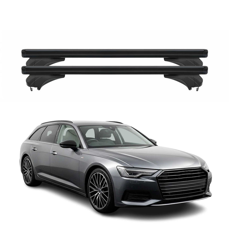 Menabo Dachträger Grundtäger für Audi A6 4A Avant 2018-2025 Aluminium Schwarz 2x