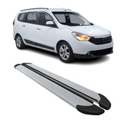 Seitenschweller Trittbretter Schweller für Dacia Lodgy 2012-2021 Aluminium Grau