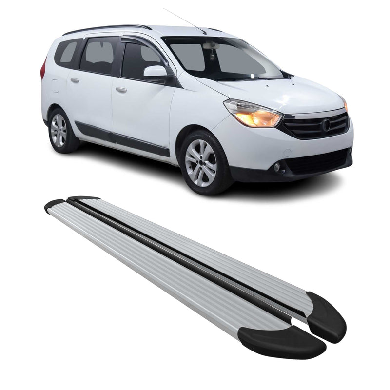 Seitenschweller Trittbretter Schweller für Dacia Lodgy 2012-2021 Aluminium Grau