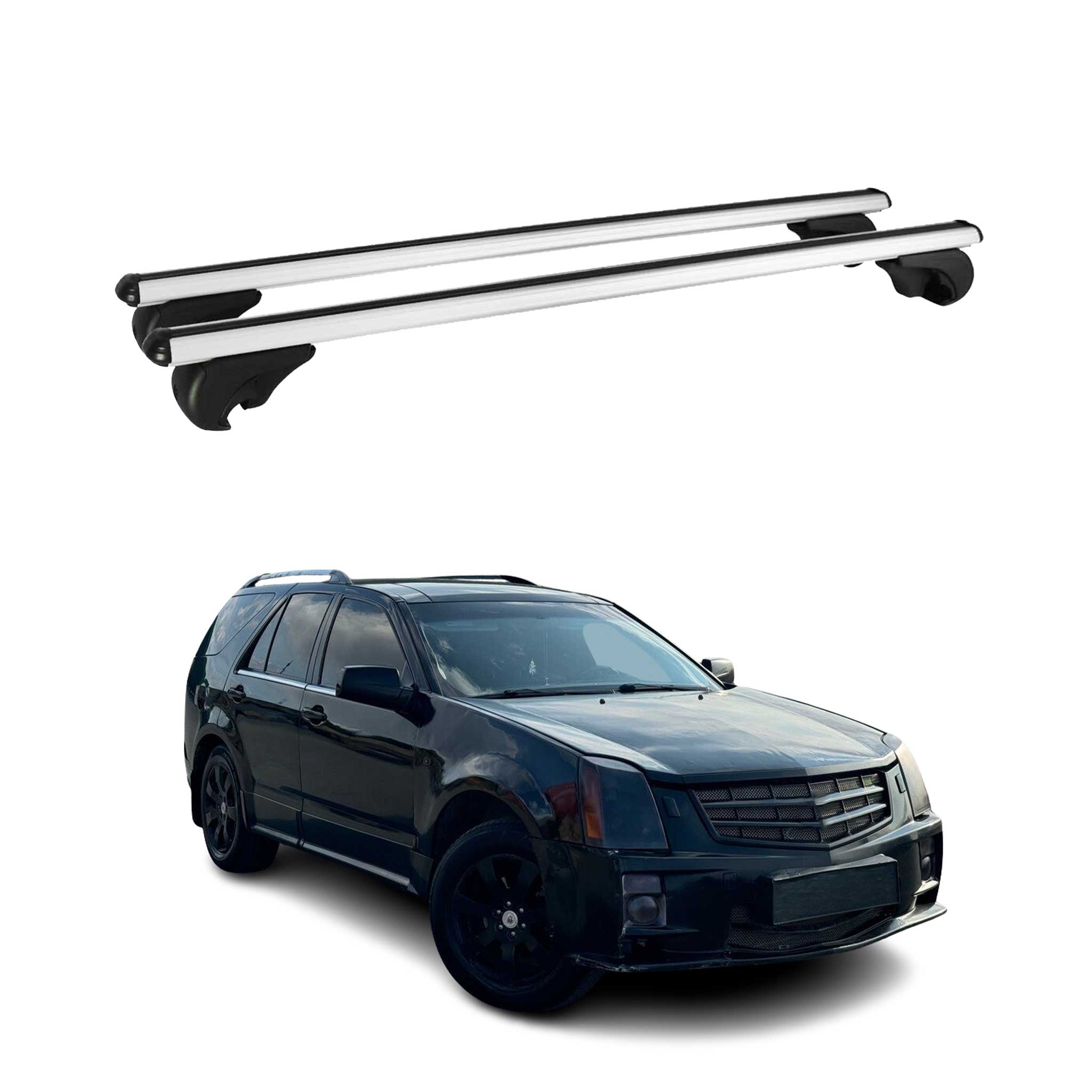 Dachträger Grundtäger für Cadillac SRX 2004-2009 75kg Aluminium Silber 2 tlg