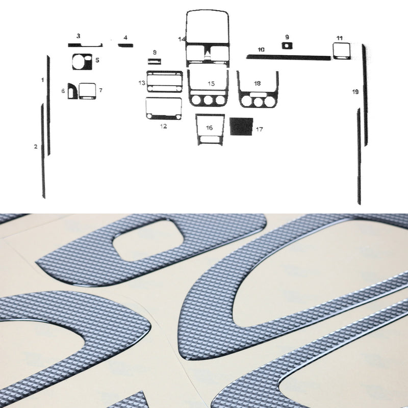 Innenraum Dekor Cockpit für VW Golf 2003-2008 Carbon Optik 19tlg