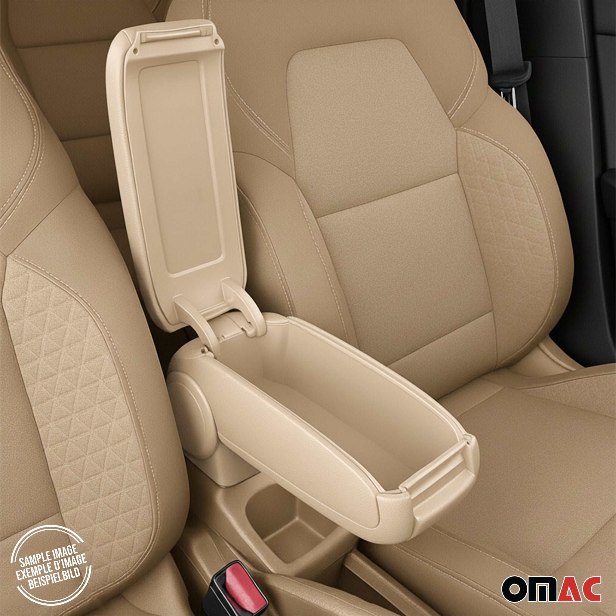 Mittelarmlehne Armlehne Mittelkonsole für Ford Focus 2015-2018 PU-Leder Beige