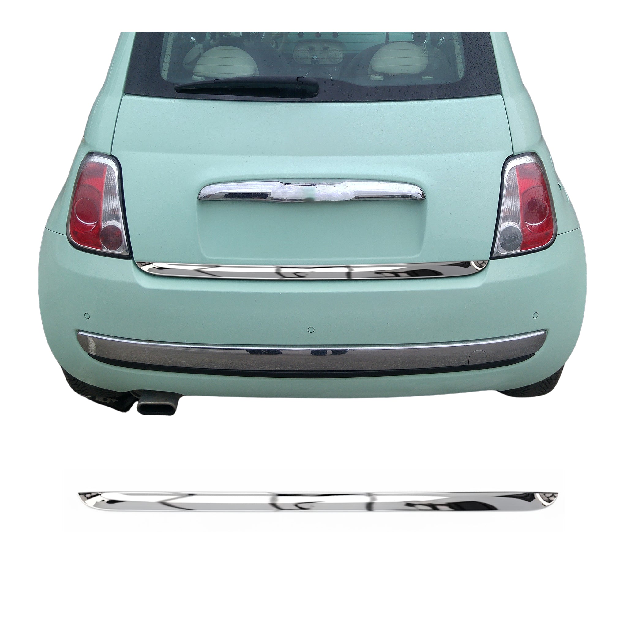 Kofferraumleiste Heckklappe Leiste für Fiat 500 2007-2015 Edelstahl Chrom 1tlg