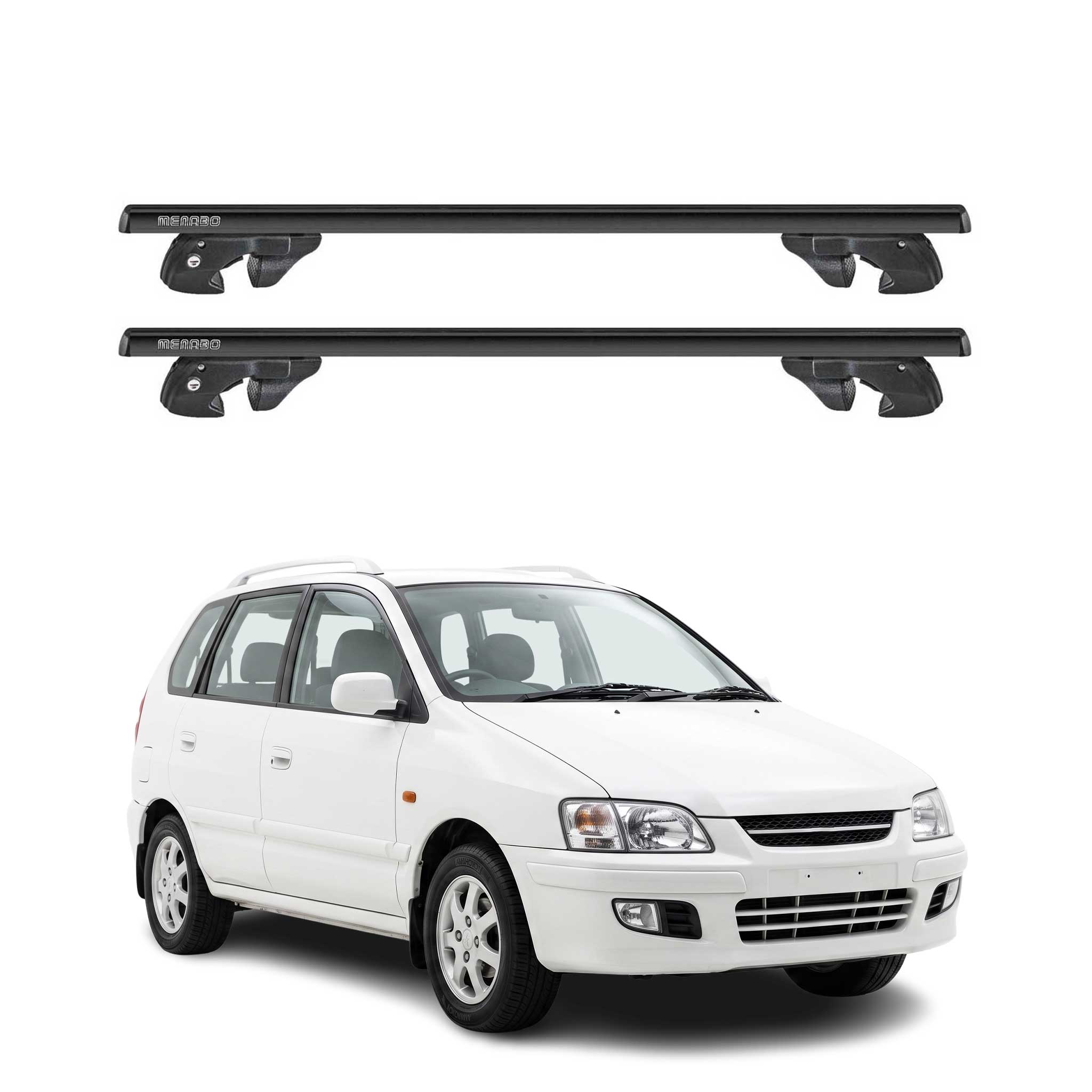 Dachträger Grundtäger für Mitsubishi Space Star mk1 1998-2005 Alu TÜV Schwarz 2x