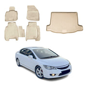 OMAC Fußmatten & Kofferraumwanne Set für Honda Civic 2006-2012 Beige