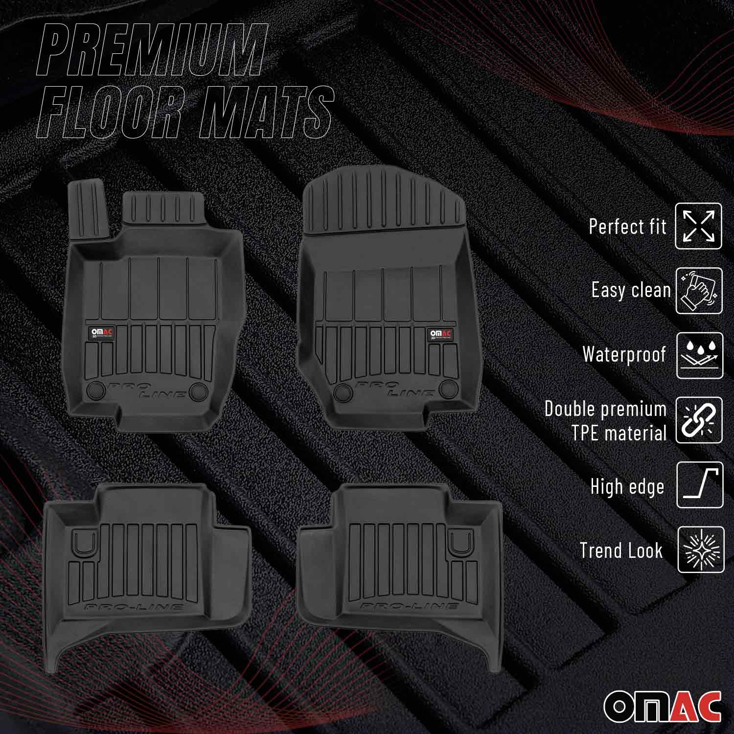 OMAC Gummi Fußmatten für Mercedes M Klasse W164 2005-2011 Premium TPE Schwarz 4x