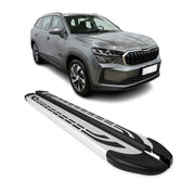 Trittbretter Seitenschweller für Skoda Kodiaq II 2024-2026 Grau Aluminium 2tlg
