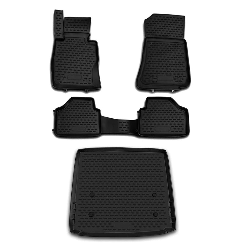 Fußmatten & Kofferraumwanne Set für BMW X1 E84 2009-2015 Gummi TPE Schwarz 5x