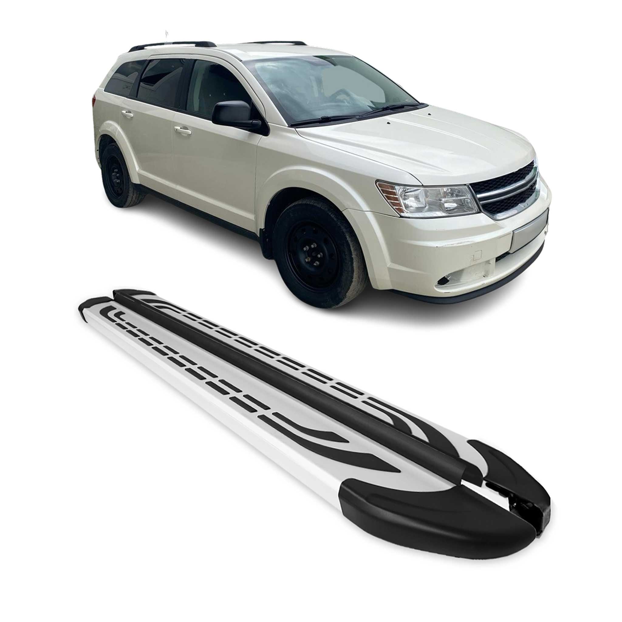 Trittbretter Seitenschweller Seitenbretter für Dodge Journey 2008-2024 Alu Grau