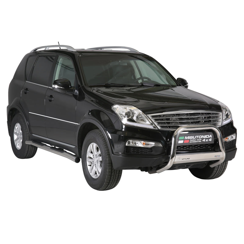 Frontbügel Frontschutzbügel für Ssangyong Rexton W 2013-2017 ø63mm Stahl Silber