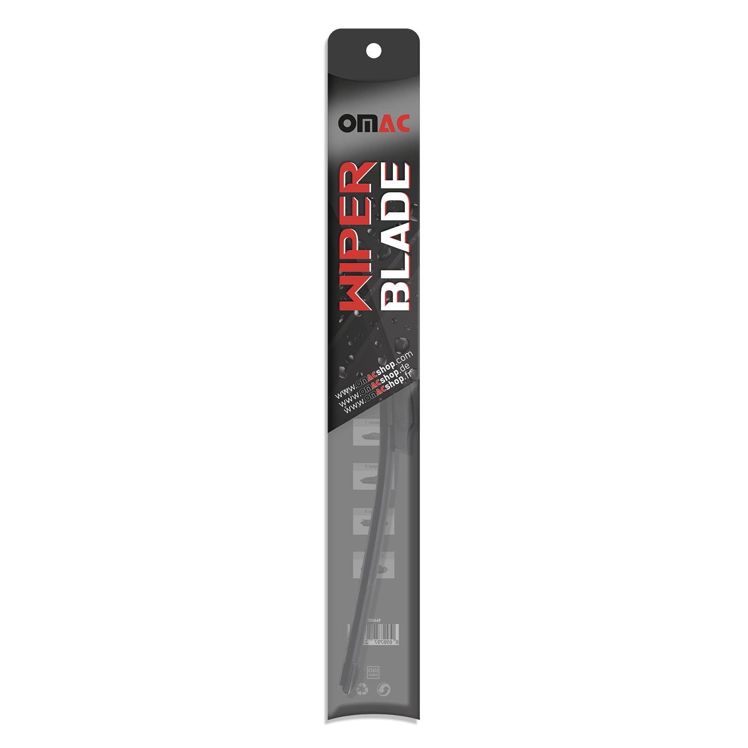 OMAC Universal Scheibenwischer 23" 575mm Wischerblätter Vorne Schwarz Naturgummi