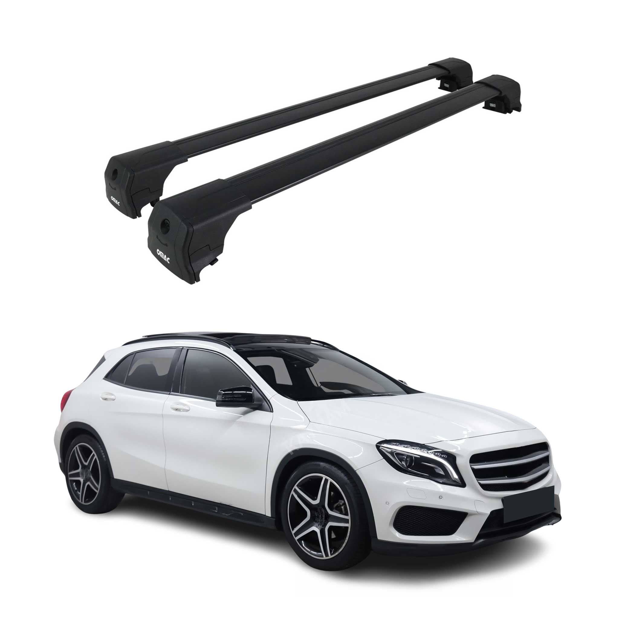 Dachträger Gepäckträger für Mercedes GLA 2014-2020 ABE Aluminium Schwarz