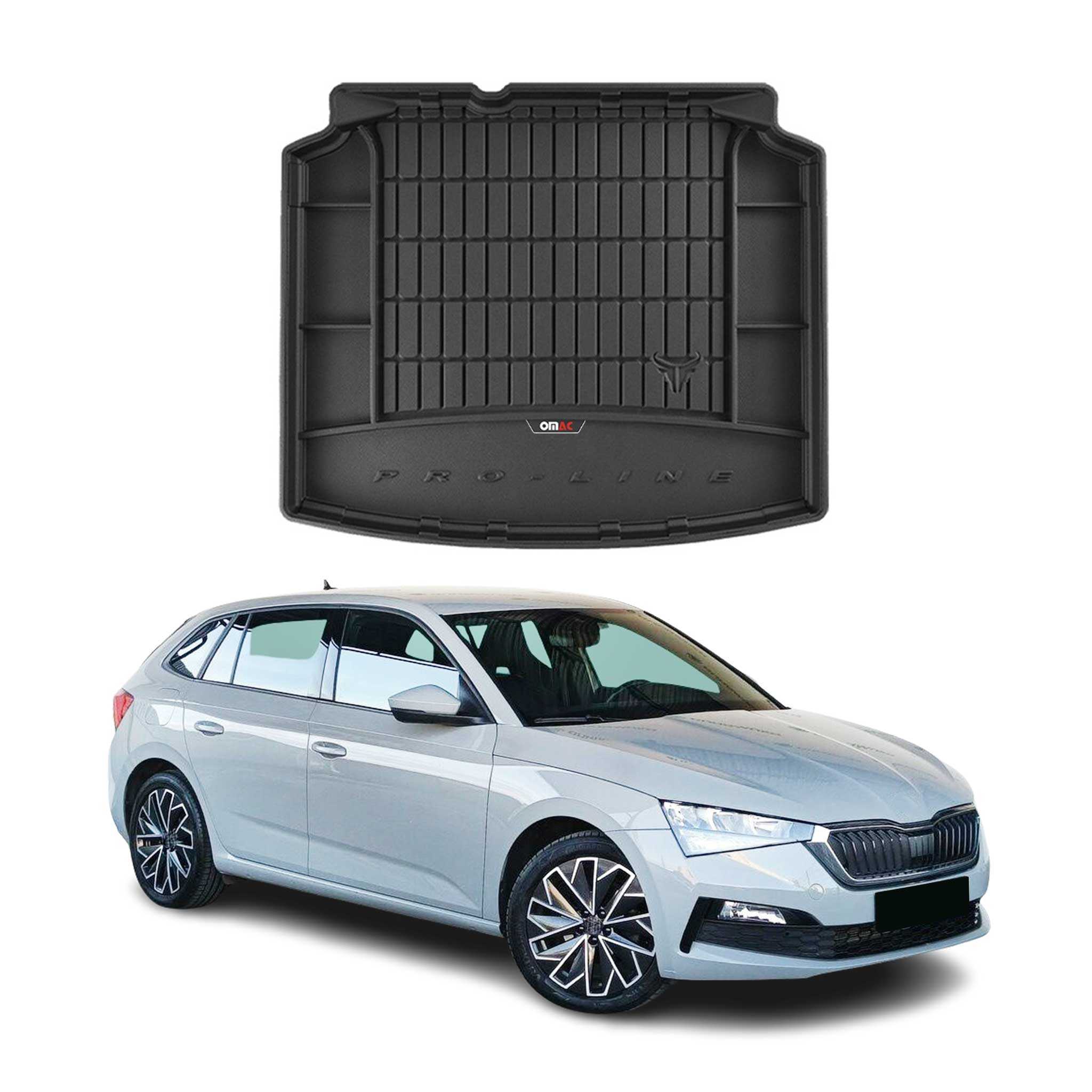 OMAC Gummi Kofferraumwanne für Skoda Scala 2019-2026 TPE Laderaumwanne Schwarz