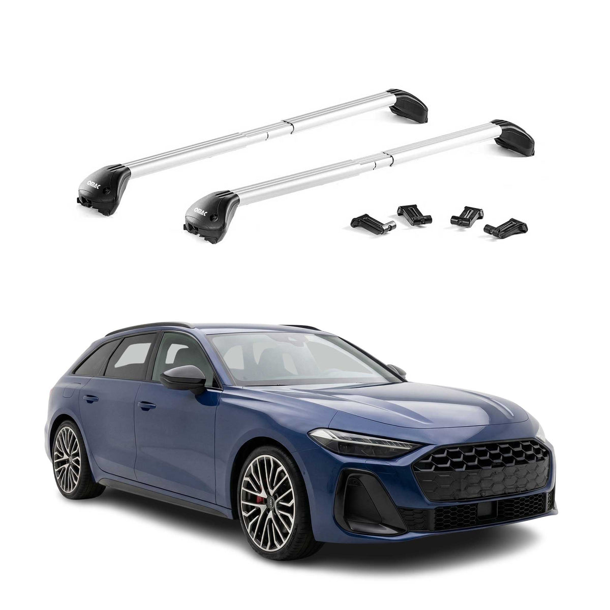 Dachträger Grundtäger für Audi A5 B10 Avant 2025-2026 100kg Alu Silber 2 tlg ABE